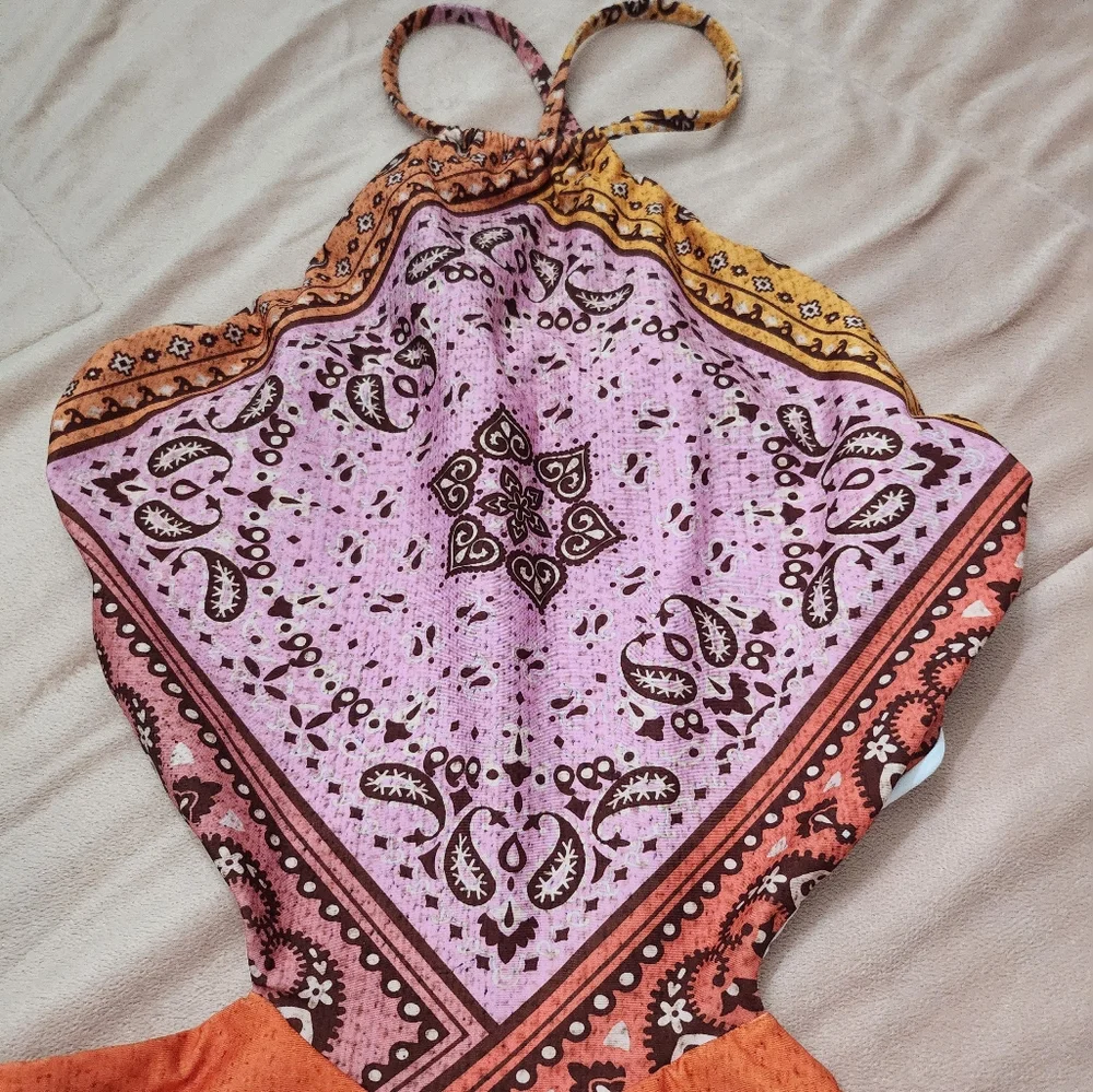 NEW Farm Rio Halter Cutout Swimsuit - Picture 8 of 13